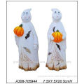 porcelain white man halloween candle holders